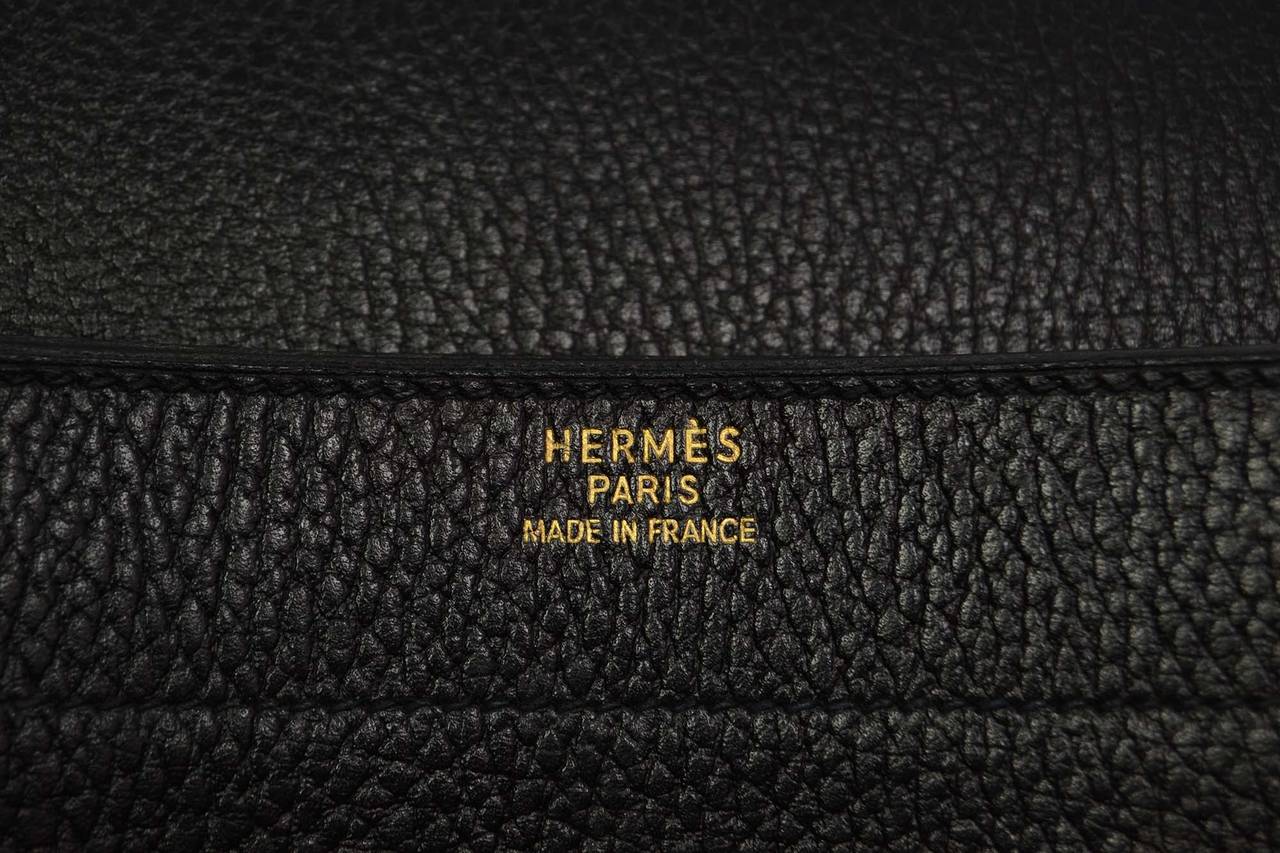 Women's or Men's HERMES Vintage '97 Black Ardennes Leather 38cm 