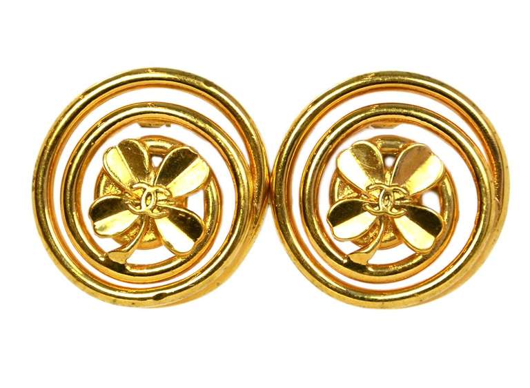 CHANEL Vintage '93 Extra Large Swirl Clip On Earrings