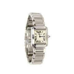 Cartier Stainless Steel Small Model Tank Francais Ladies Wristwatch