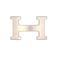 Hermes Brushed Silvertone H Belt Buckle