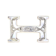 Hermès - Boucle de ceinture en argent sterling Tribal Touareg 32mm H