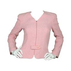 CHANEL Pink Tweed Zip Up Jacket sz 40 7