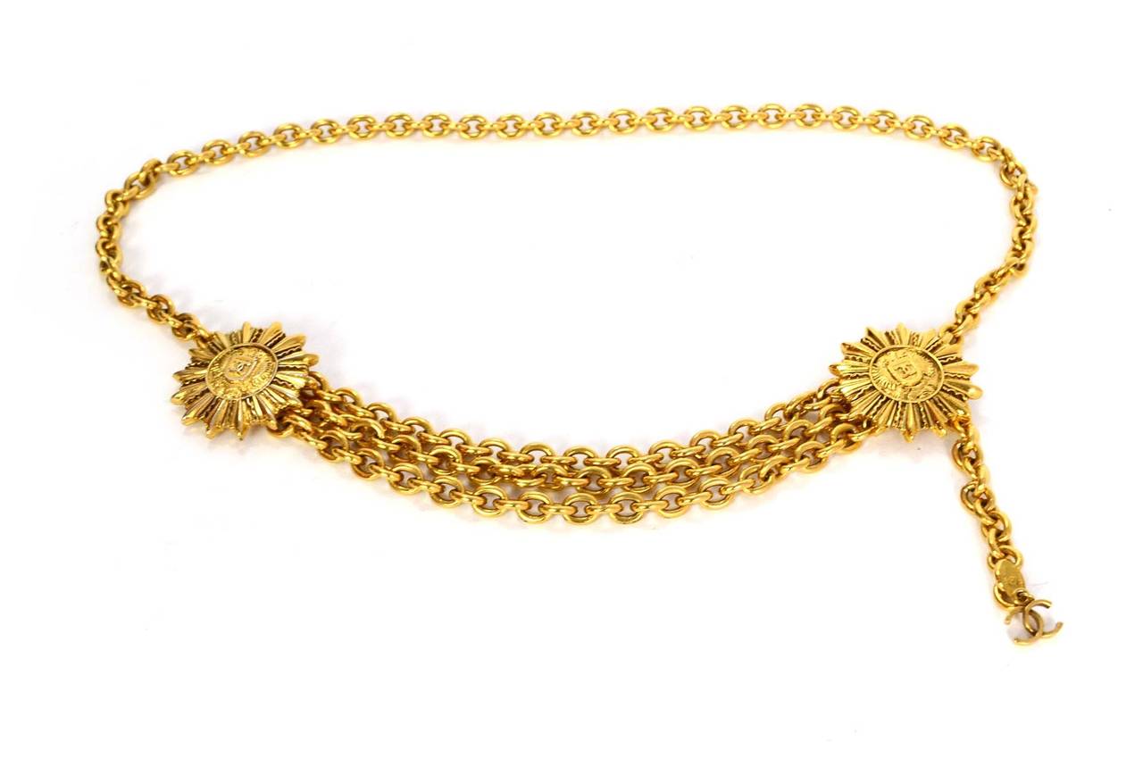 gold sun chain belt