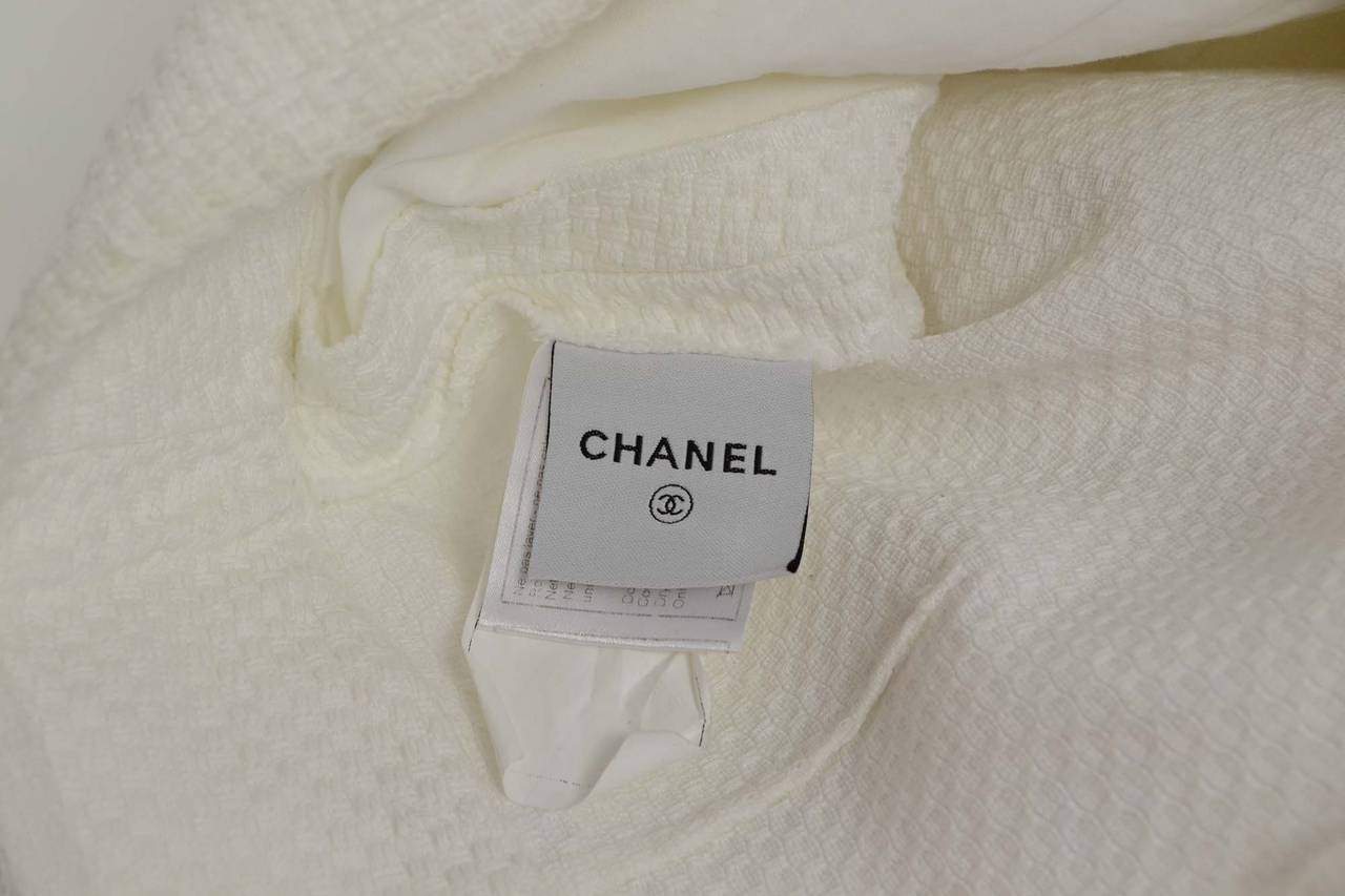 Women's CHANEL White Cotton Tennis Skirt sz 34