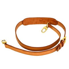 LOUIS VUITTON Tan Leather Bag Strap GHW