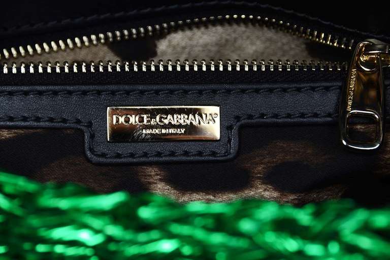 Dolce & Gabbana Metallic Green Woven Raffia Basket Bag Rt. $2, 400 4