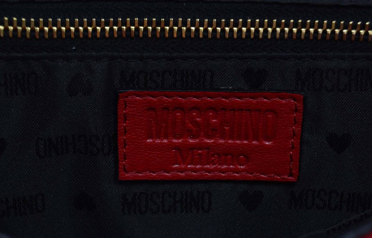 Women's MOSCHINO Red Leather Motorcycle Jacket Bag GHW