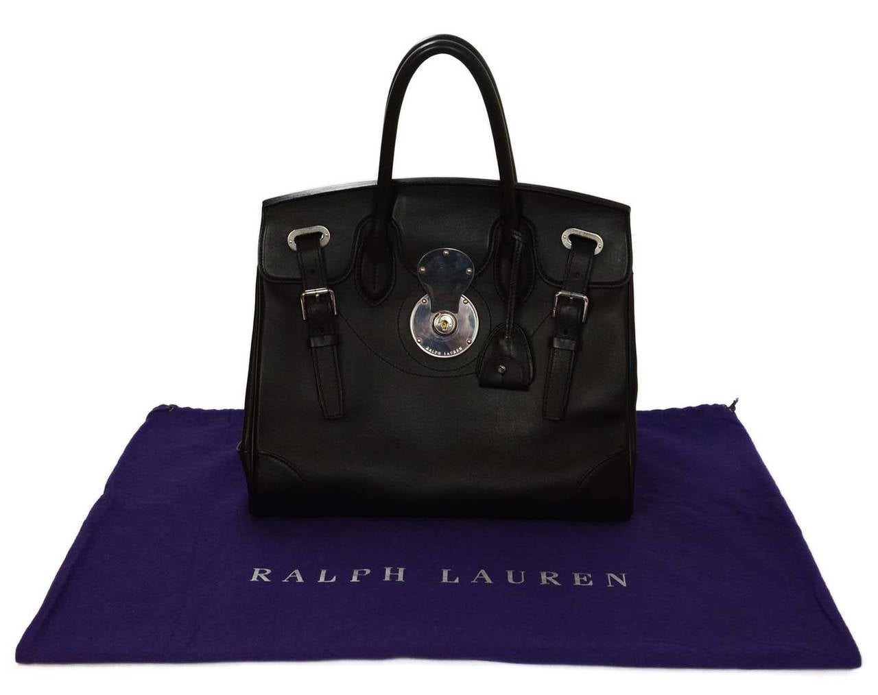 RALPH LAUREN Black Leather Ricky Bag SHW 2