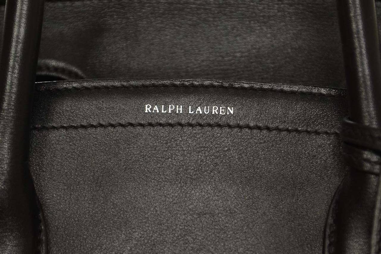 RALPH LAUREN Black Leather Ricky Bag SHW 1