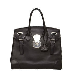 RALPH LAUREN Black Leather Ricky Bag SHW