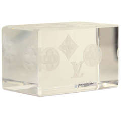 Louis Vuitton NIB Limited Edition VIP Crystal Floating Logo Paper Weight