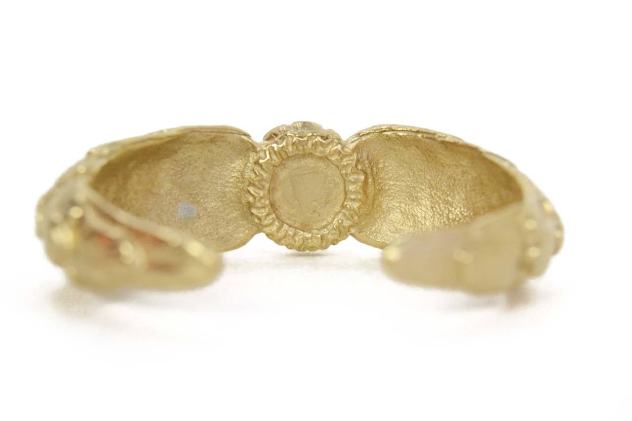 Chanel Pale Gold Pearl Cuff Bracelet & Clip On Earrings Set 1