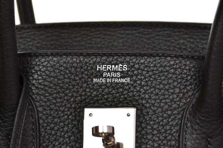 Women's or Men's Hermes 2011 Black Togo Leather 35cm Birkin Bag - Like New Condition