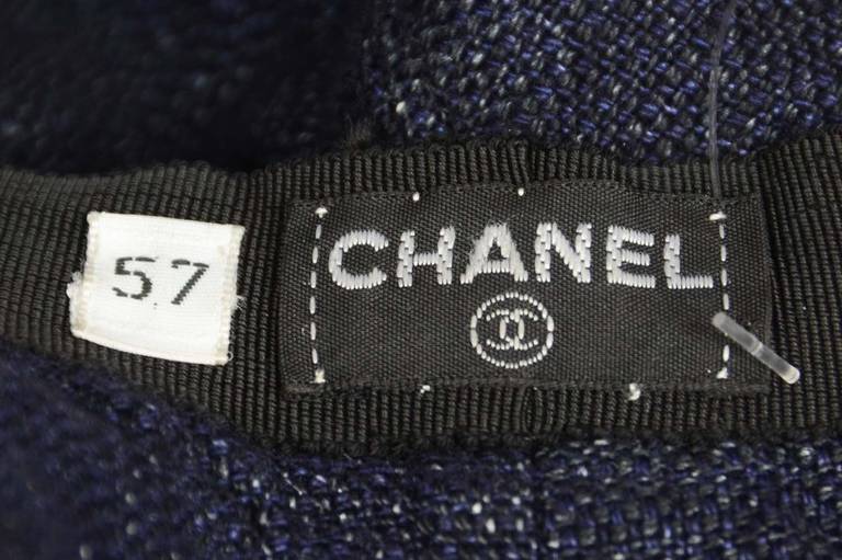 Women's Chanel Dark Denim Floppy Beach Hat sz 57