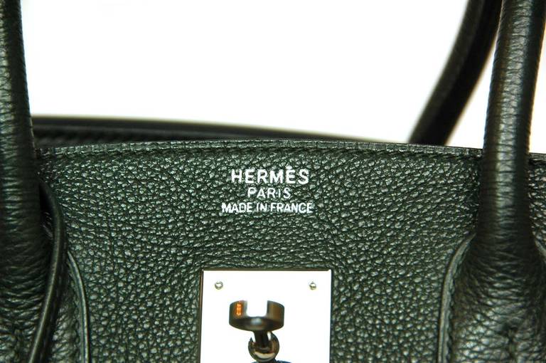 Hermes '05 Special Order Vert Fonce/Anis/Chartreuse 35cm Togo Leather Birkin Bag 2