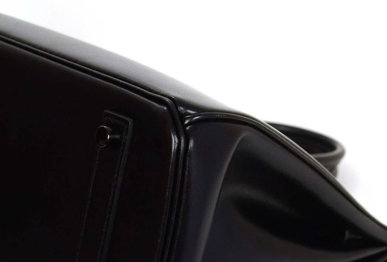 Hermes 35cm Black Box Leather Black Hardware SO Black Birkin Bag - Yoogi's  Closet