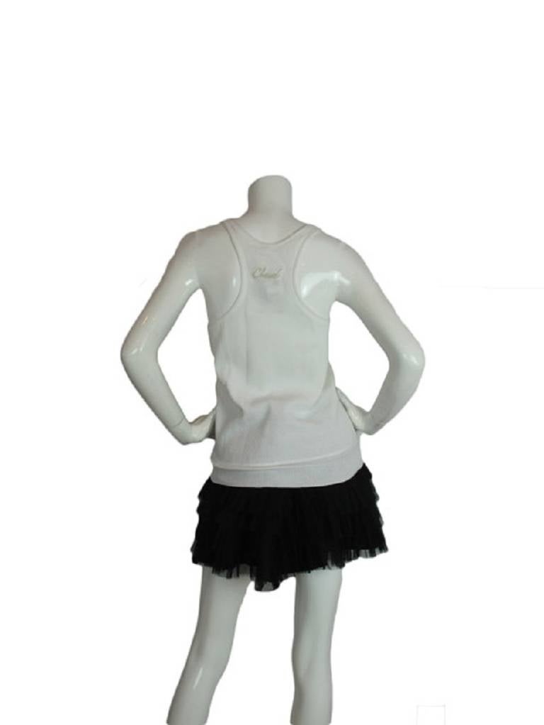 Chanel NWT 2008 White Cotton Racer Back Tank Top rt. $945 In New Condition In New York, NY