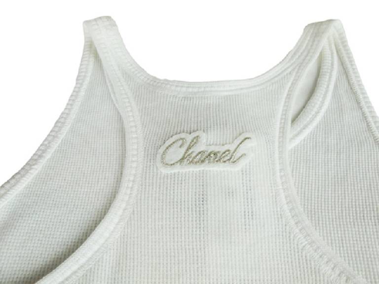 Chanel NWT 2008 White Cotton Racer Back Tank Top rt. $945 2