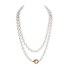 CHANEL Vintage '81 Grey Pearl Long Strand Necklace 5