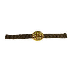 CHANEL Vintage '97 Gripoix & Rhinestone Chain Link Belt 7