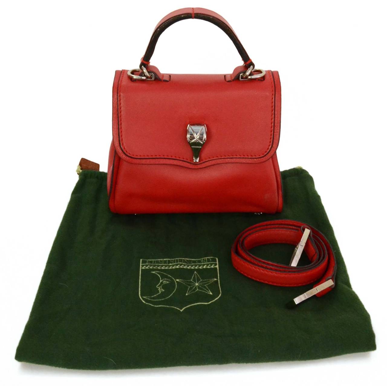 KIESELSTEIN-CORD Red Leather Small Satchel Bag SHW 4