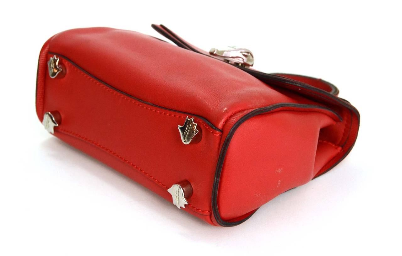 KIESELSTEIN-CORD Red Leather Small Satchel Bag SHW 1