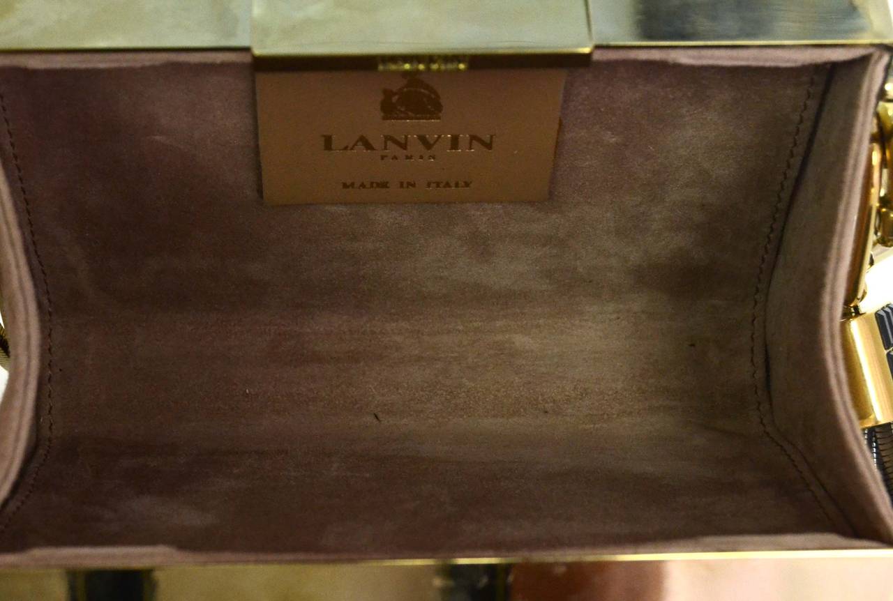 LANVIN Black Python Minaudiere Evening Bag GHW In Excellent Condition In New York, NY