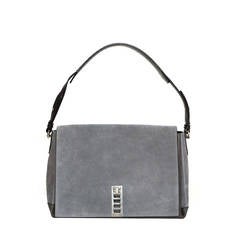 PROENZA SCHOULER Grey Leather & Suede "Elliot" Shoulder Bag RT.$1825