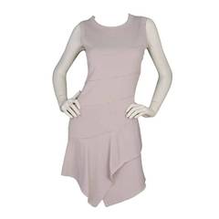 ALAIA Grey/Lavendar Sleeveless Asymmetrical Hem Bodycon Dress Sz40