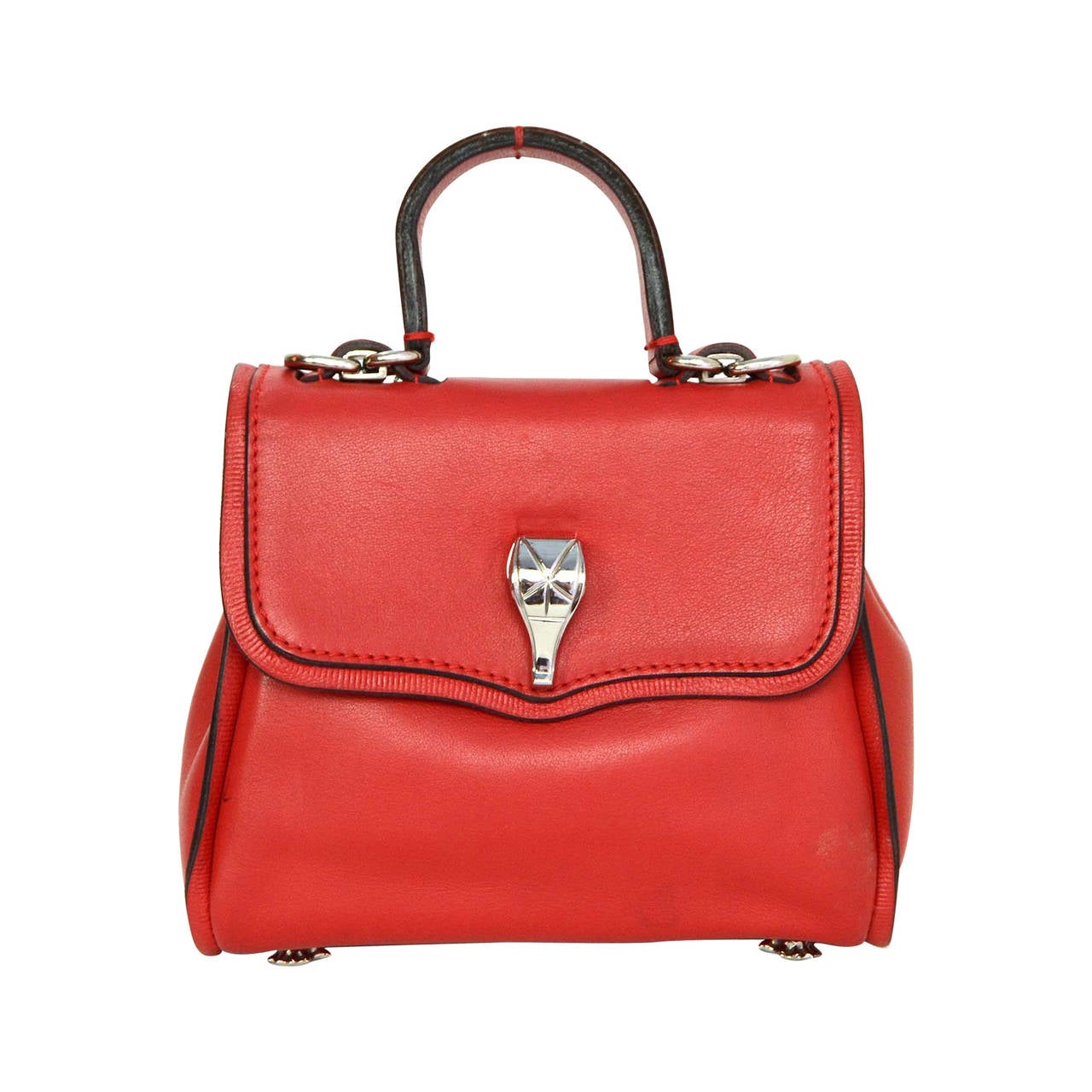 KIESELSTEIN-CORD Red Leather Small Satchel Bag SHW