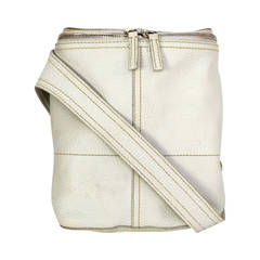 PRADA Ivory Leather Rectangular Belt Bag SHW
