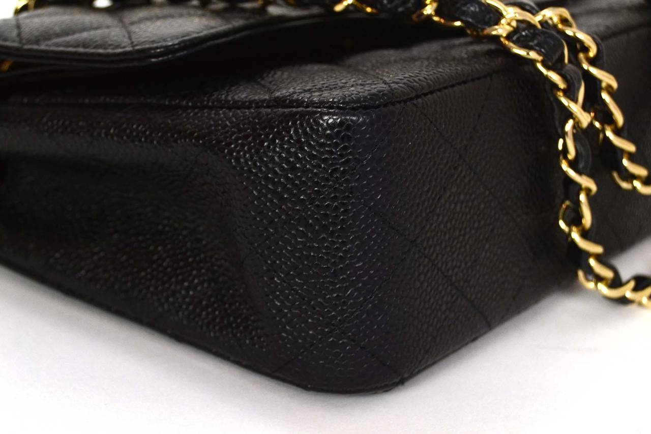 Women's CHANEL Black Quilted Caviar Medium Classic Double Flap Bag GHW