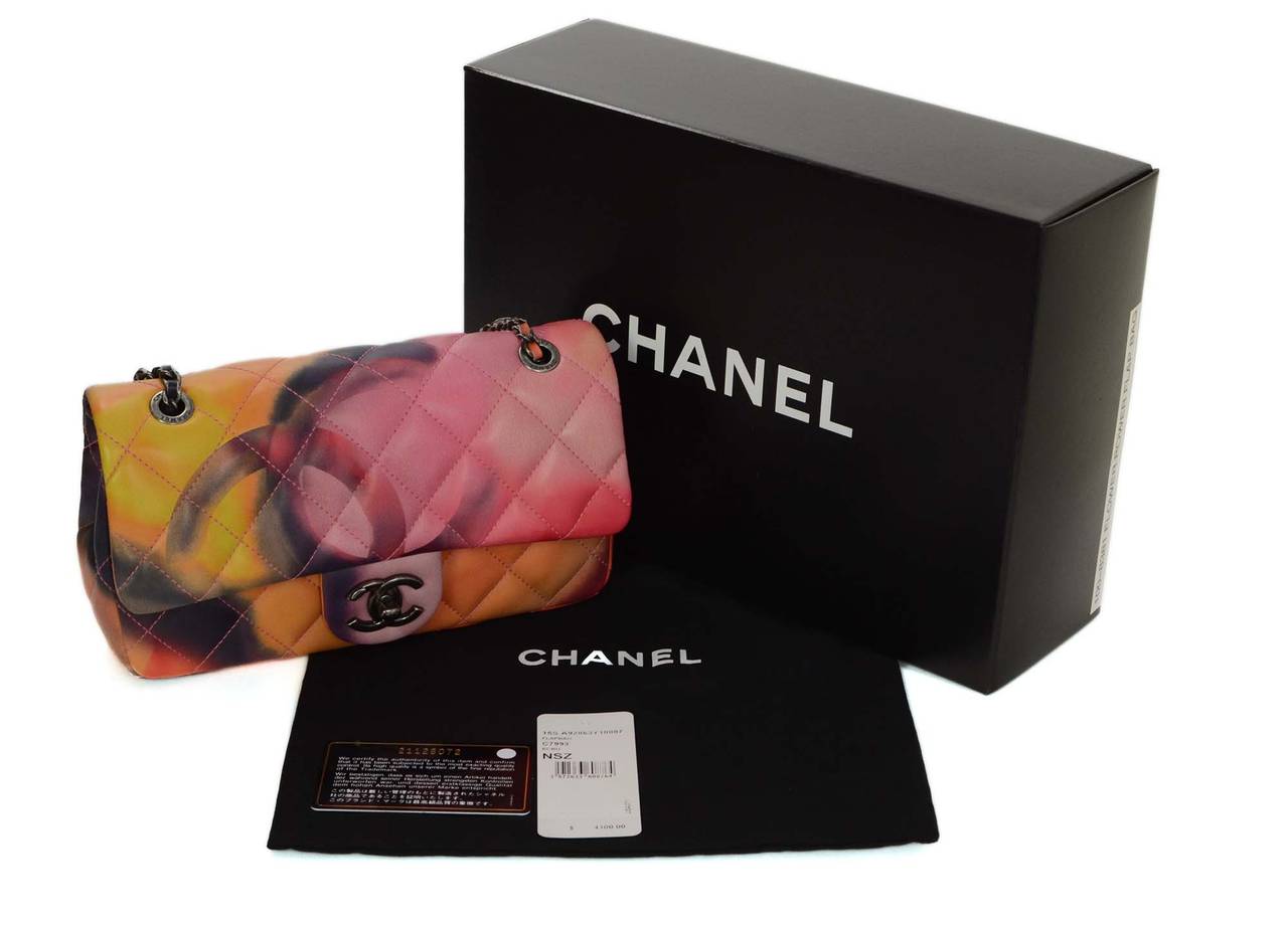 CHANEL '15 Multi-Color Quilted Leather Flower Power Small Flap Bag SHW 3