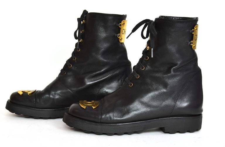 vintage chanel combat boots