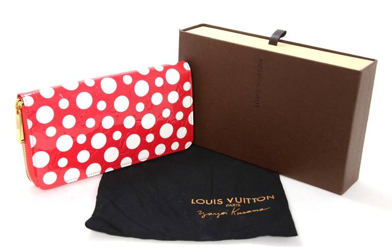 Louis Vuitton Ltd Edt Red Vernis Monogram Kusama Infinity Dots Zippy Wallet 5
