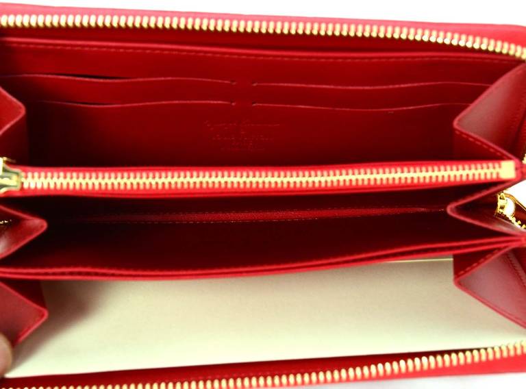 Louis Vuitton Ltd Edt Red Vernis Monogram Kusama Infinity Dots Zippy Wallet 2