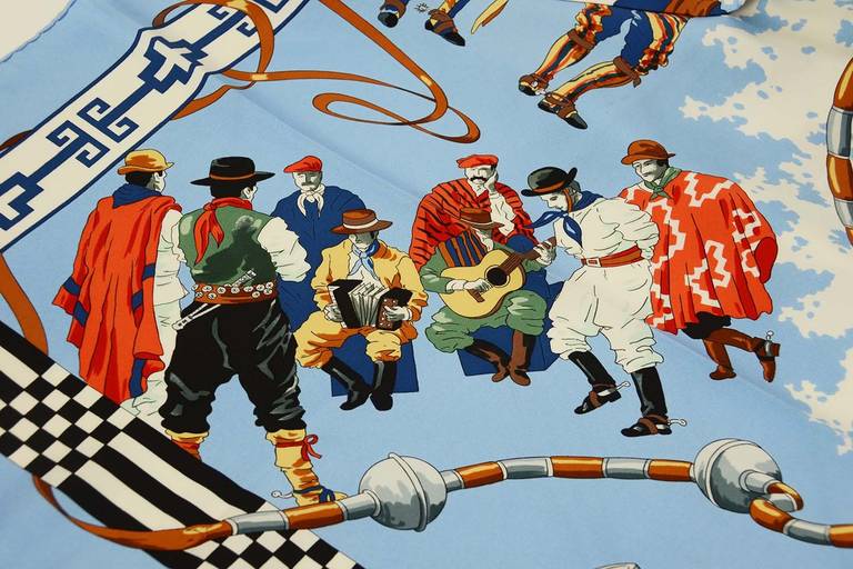HERMES Dans Le Branches De L'ombu Cowboy Scarf 1
