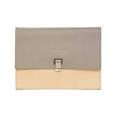 Proenza Schouler Peach/Grey Two Tone Large "Lunch Bag" Flap Clutch rt. $915