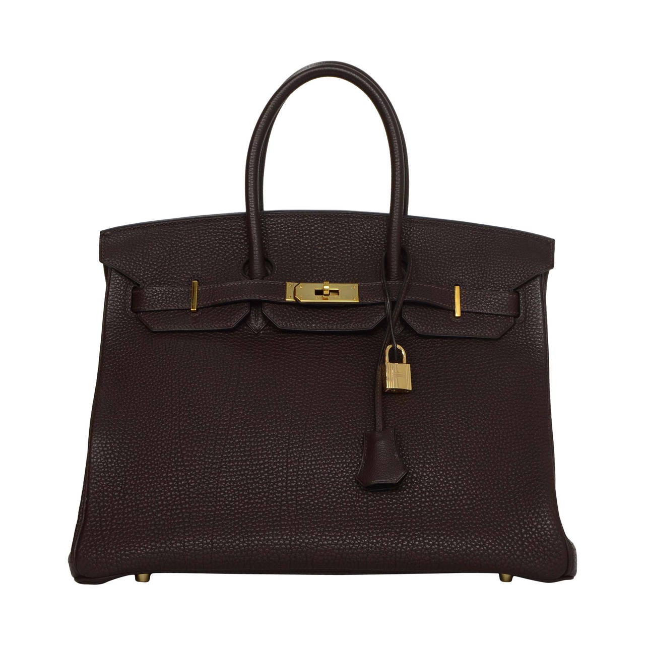 HERMES Brown Togo Leather 35cm Birkin Bag GHW