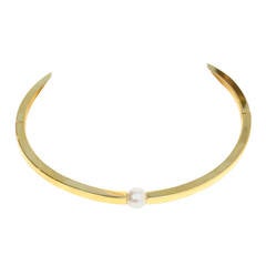CHLOE Gold & Pearl Collar Choker Necklace rt. $790