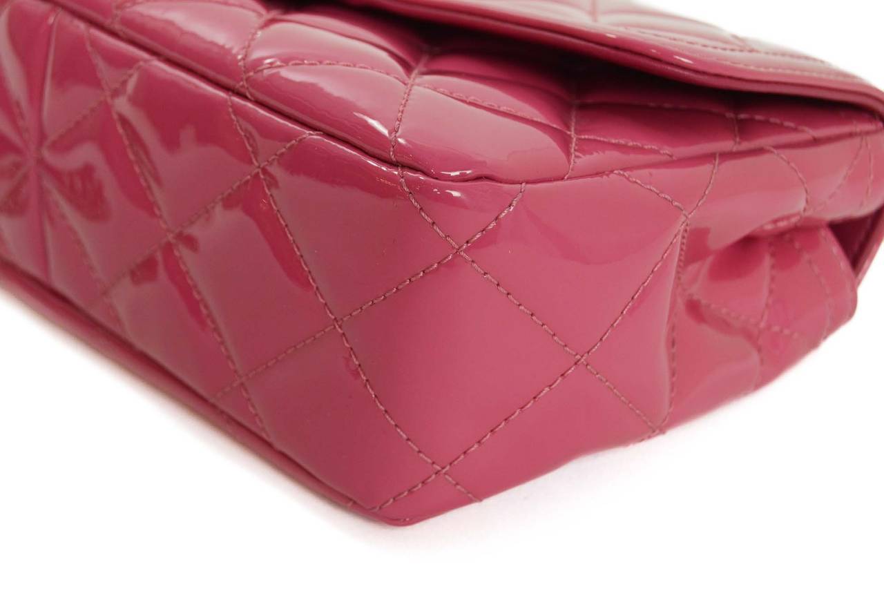 Women's CHANEL '15 Pink Quilted Patent Small Flap Bag SHW