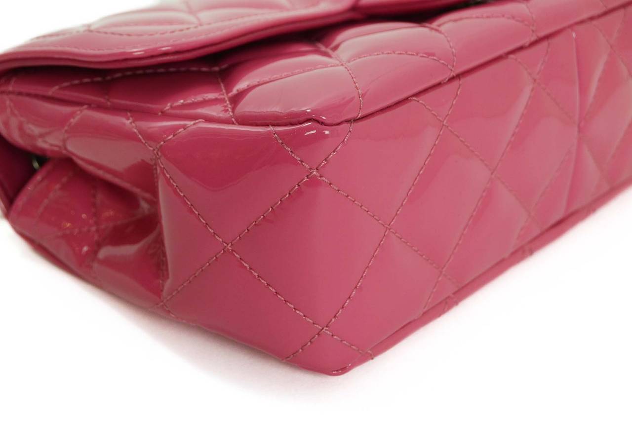 CHANEL '15 Pink Quilted Patent Small Flap Bag SHW 1