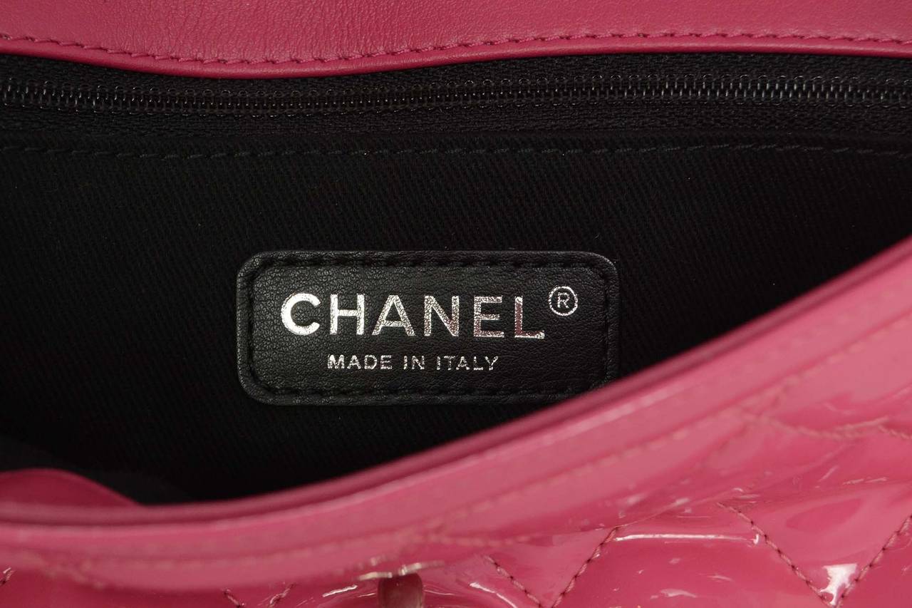 CHANEL '15 Pink Quilted Patent Small Flap Bag SHW 3