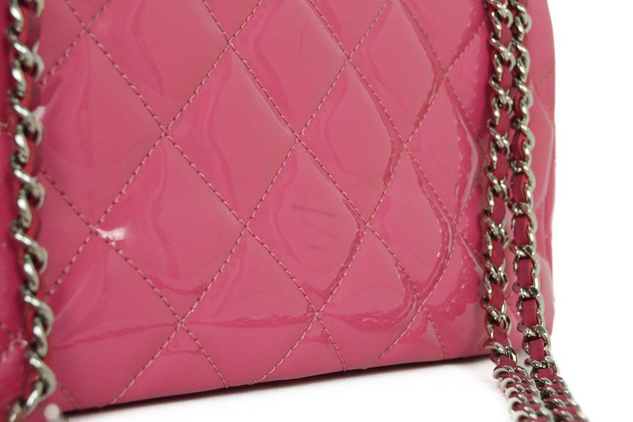 CHANEL '15 Pink Quilted Patent Small Flap Bag SHW 2