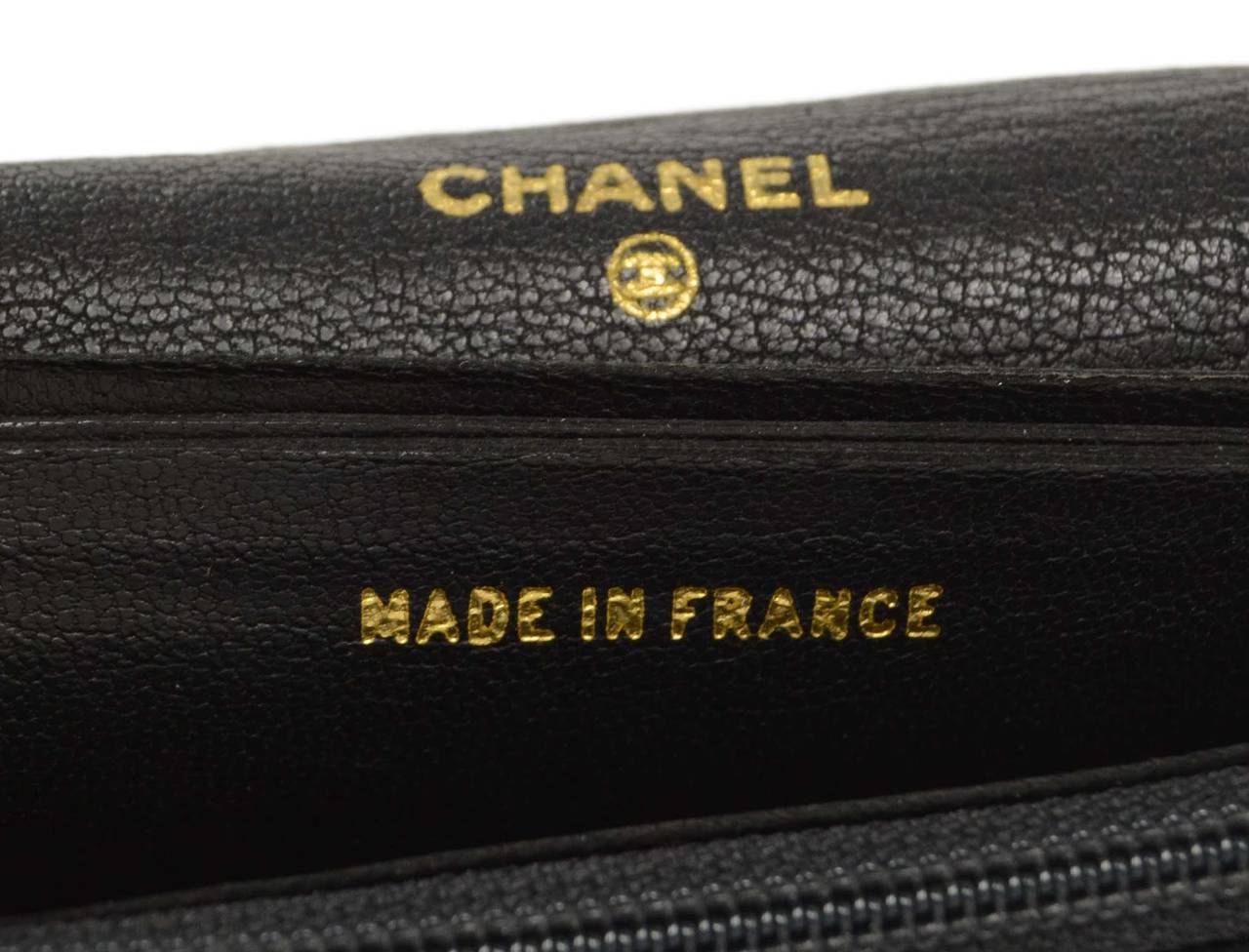 CHANEL Vintage '92 Black Quilted Leather Wallet & Chain GHW 4