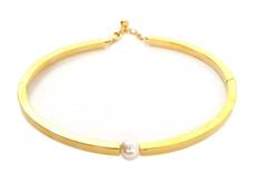 CHLOE Gold & Pearl Collar Choker Necklace rt. $790
