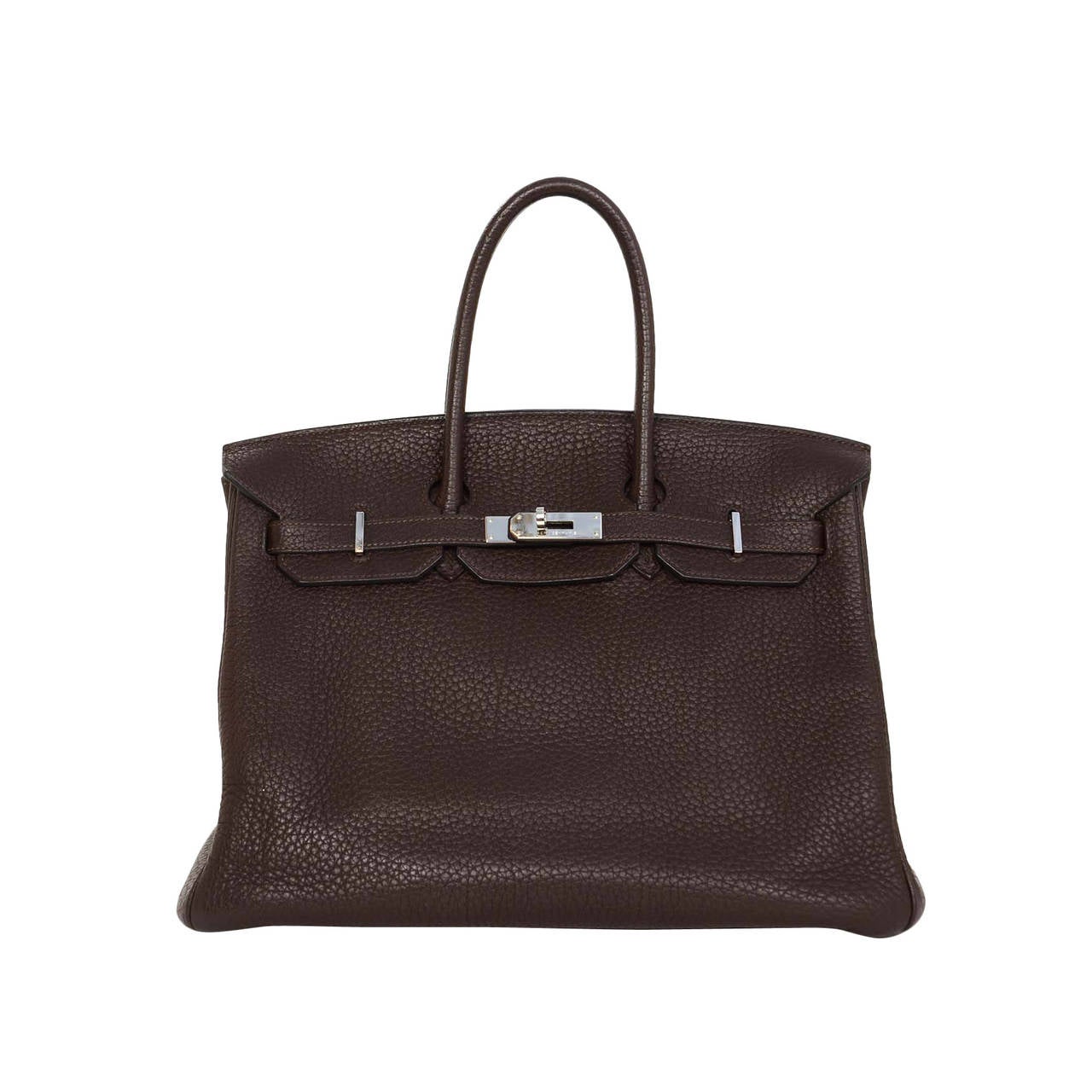 HERMES 2009 Brown Togo Leather 35cm Birkin Bag PHW For Sale at 1stdibs