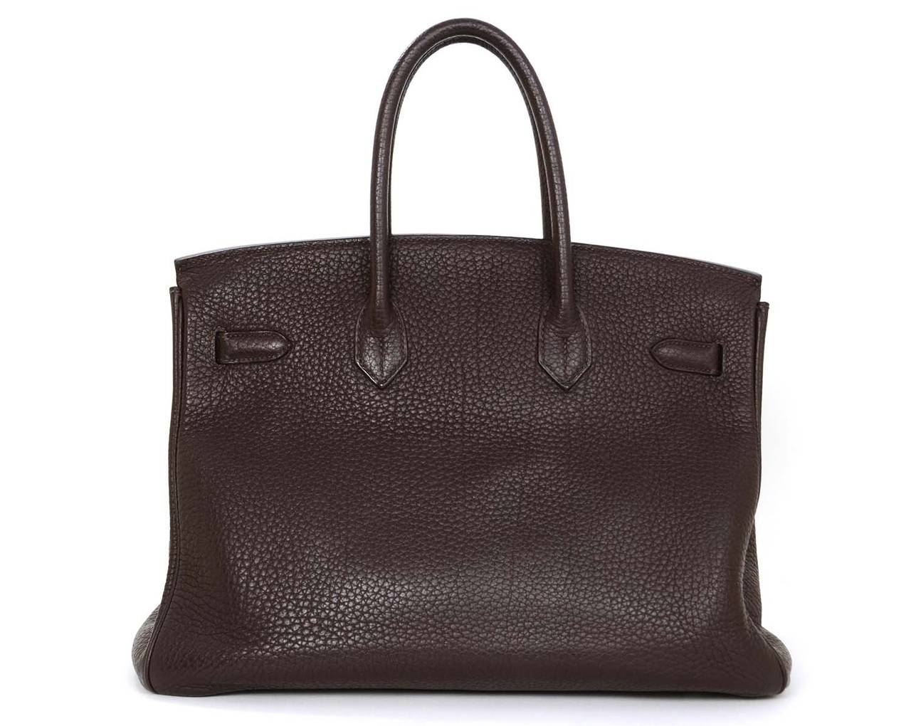 Black HERMES 2009 Brown Togo Leather 35cm Birkin Bag PHW