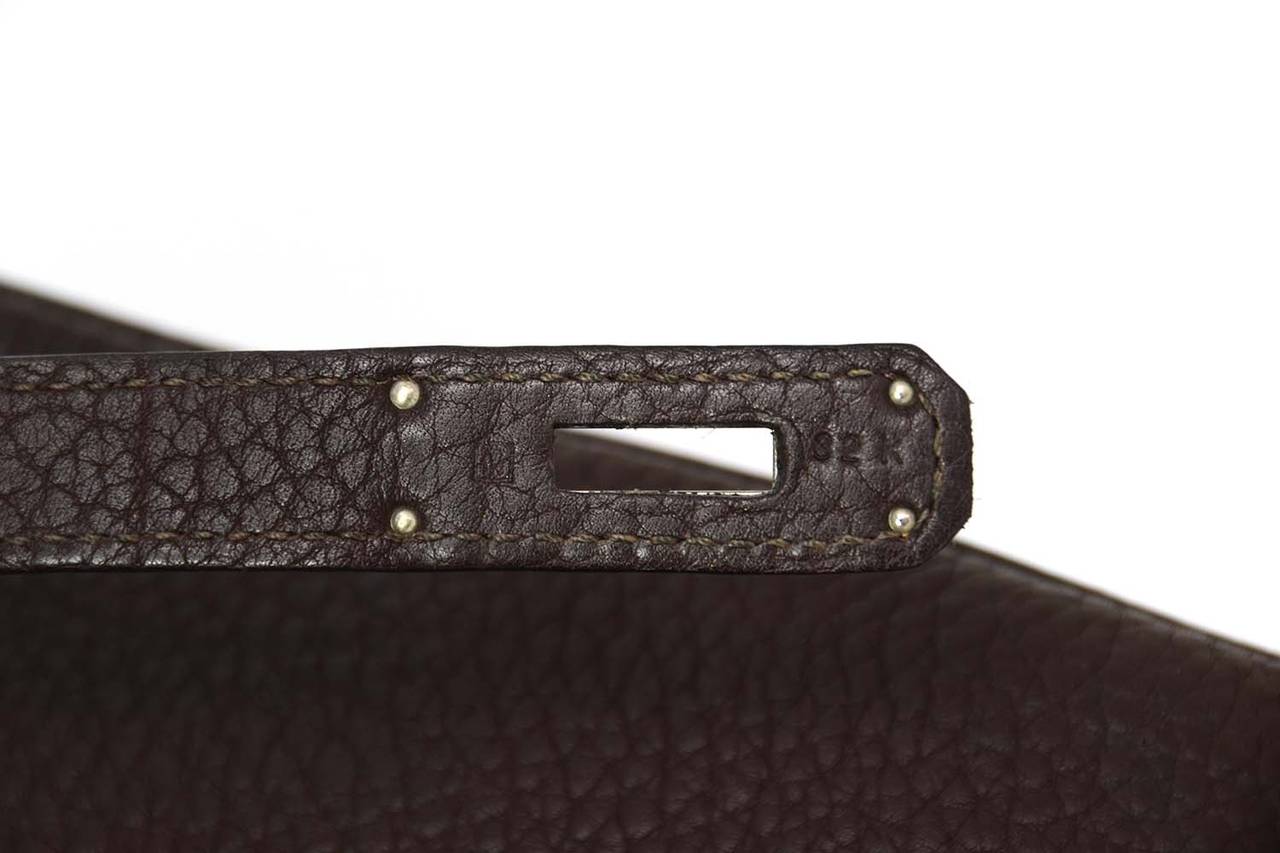 HERMES 2009 Brown Togo Leather 35cm Birkin Bag PHW In Excellent Condition In New York, NY