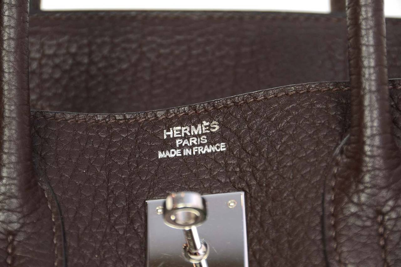 Women's or Men's HERMES 2009 Brown Togo Leather 35cm Birkin Bag PHW
